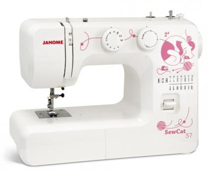 Швейная машина JANOME Sew Cat 57 белый/рисунок SEW фото