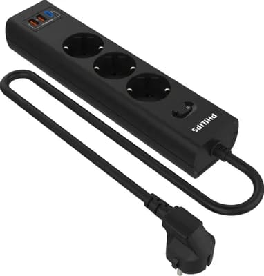 Сетевой фильтр USB 20W Philips 3*2m Black (CHP4336BA/51) фото