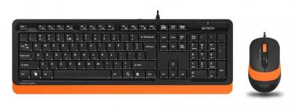 Комплект Клавиатура+Мышь A4Tech Fstyler F1010 черный/оранжевый