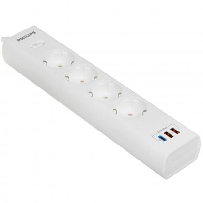Сетевой фильтр USB 20W Philips 4*5m White (CHP4346WC/51) фото