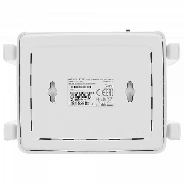 Wi-Fi Роутер Mercusys AC10 AC1200 10/100BASE-TX белый фото. Предпросмотр №5
