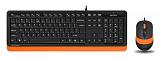 Комплект Клавиатура+Мышь A4Tech Fstyler F1010 черный/оранжевый фото. Фото №1